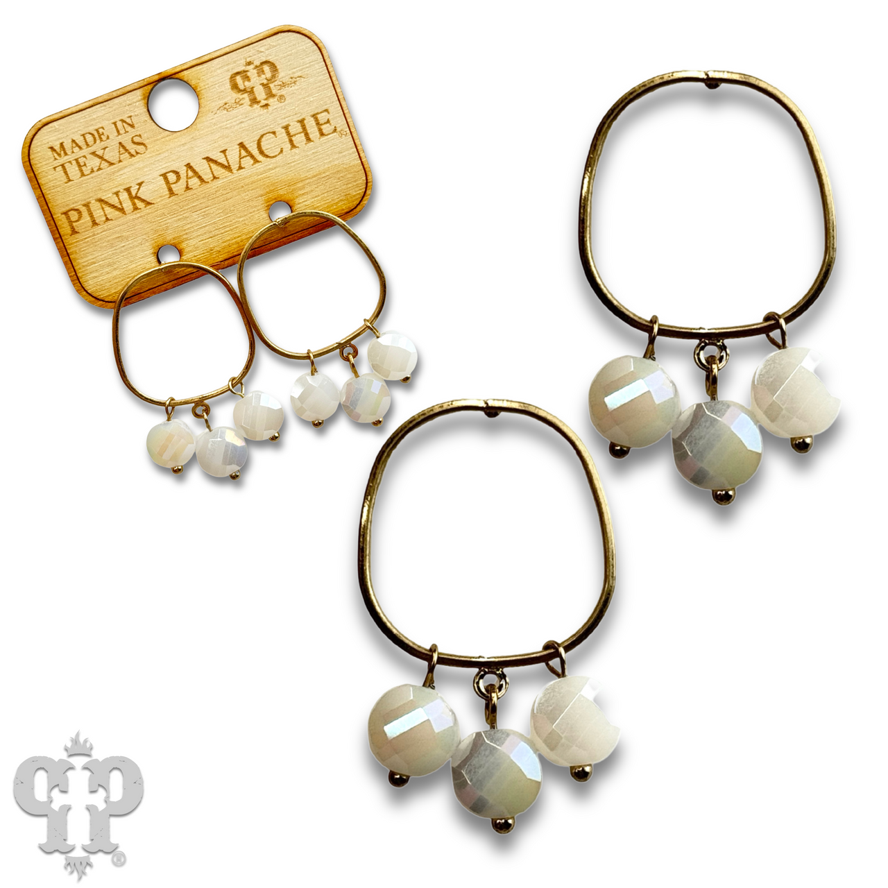 Coin bead charm earring