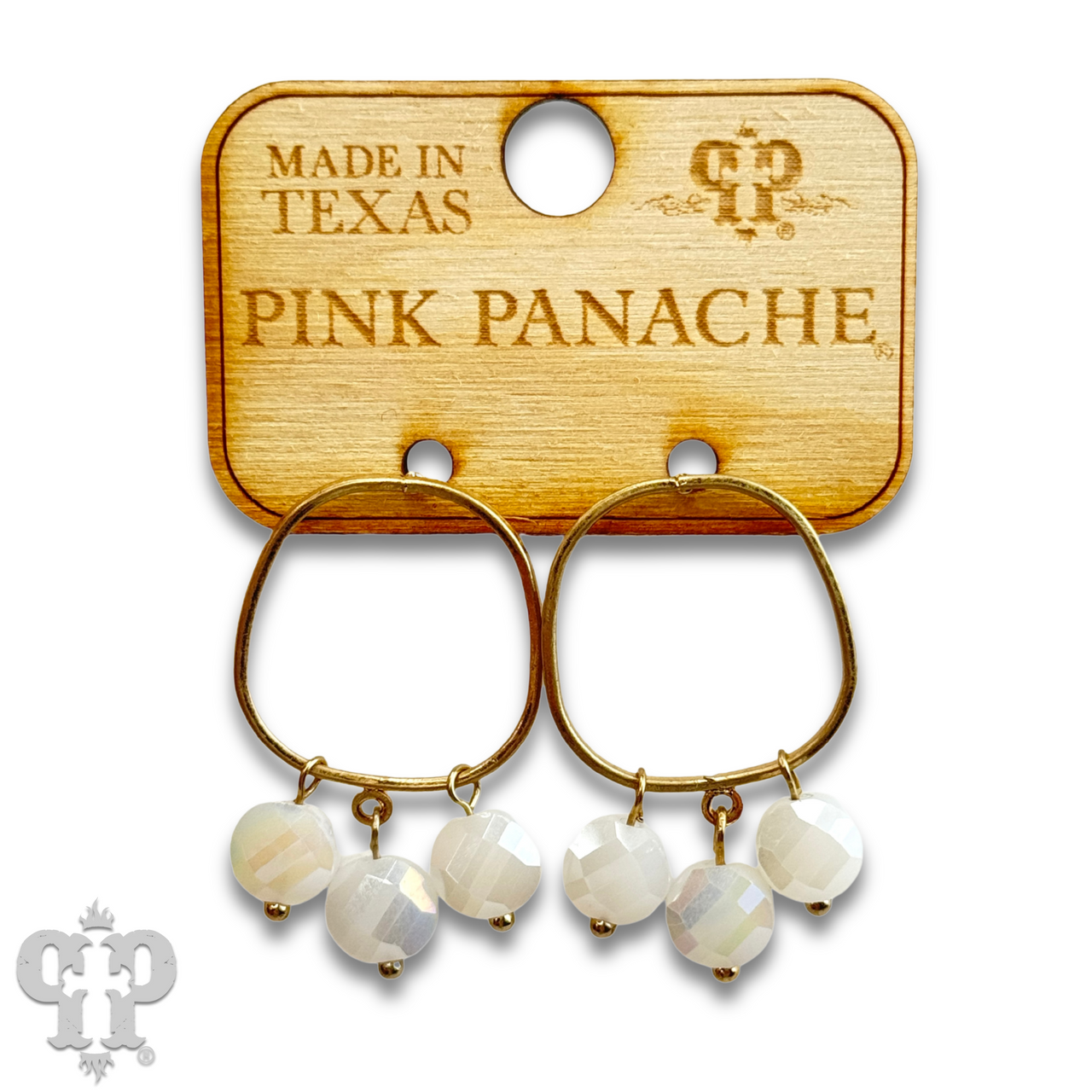 Coin bead charm earring