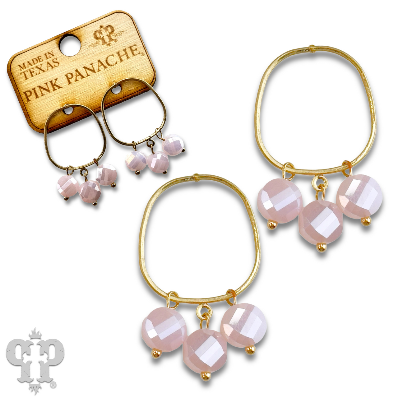 Coin bead charm earring