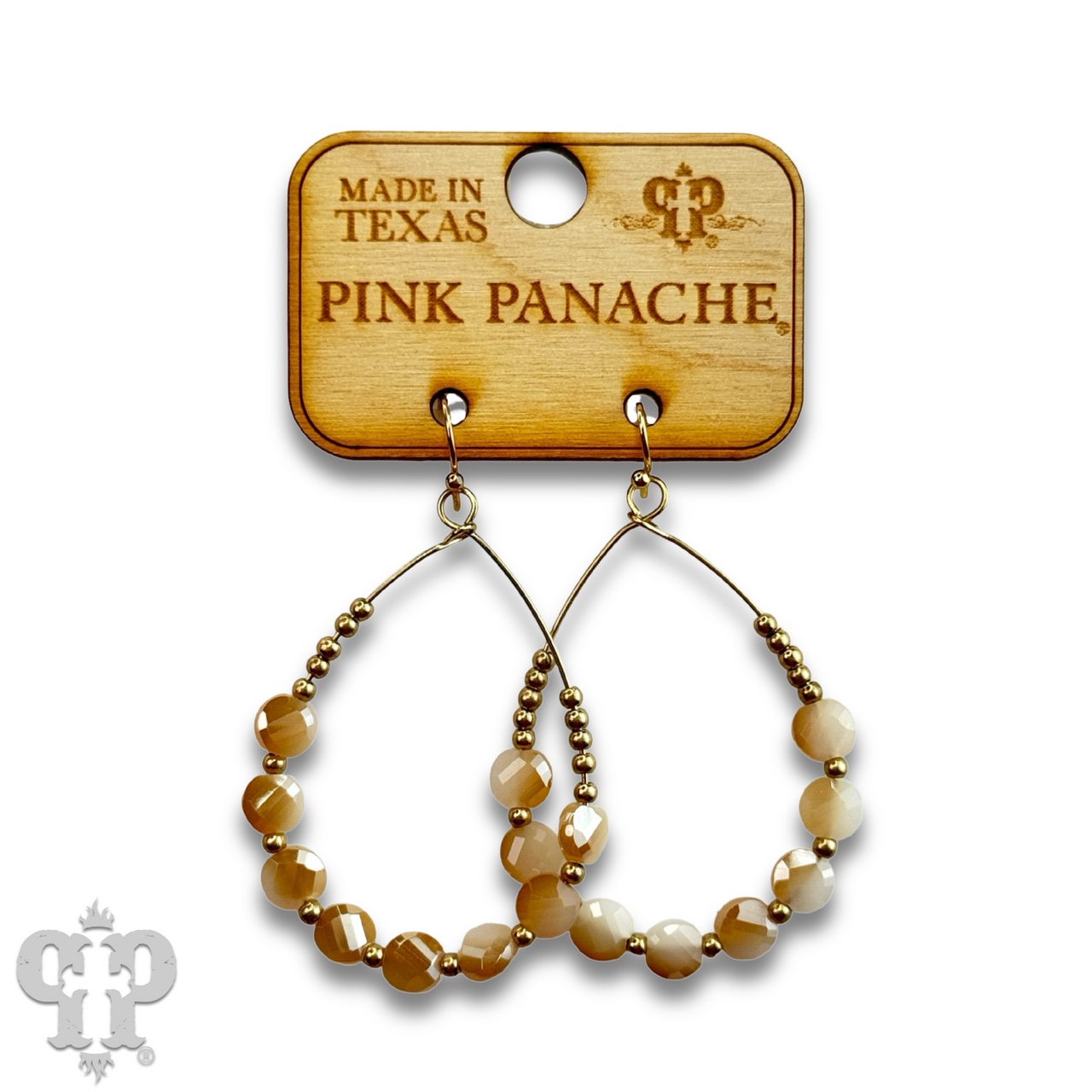 Coin bead teardrop earring