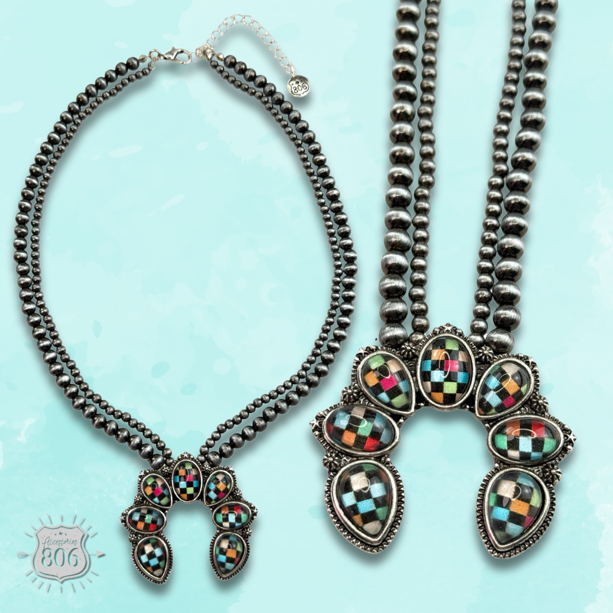 Checkerboard naja style necklace