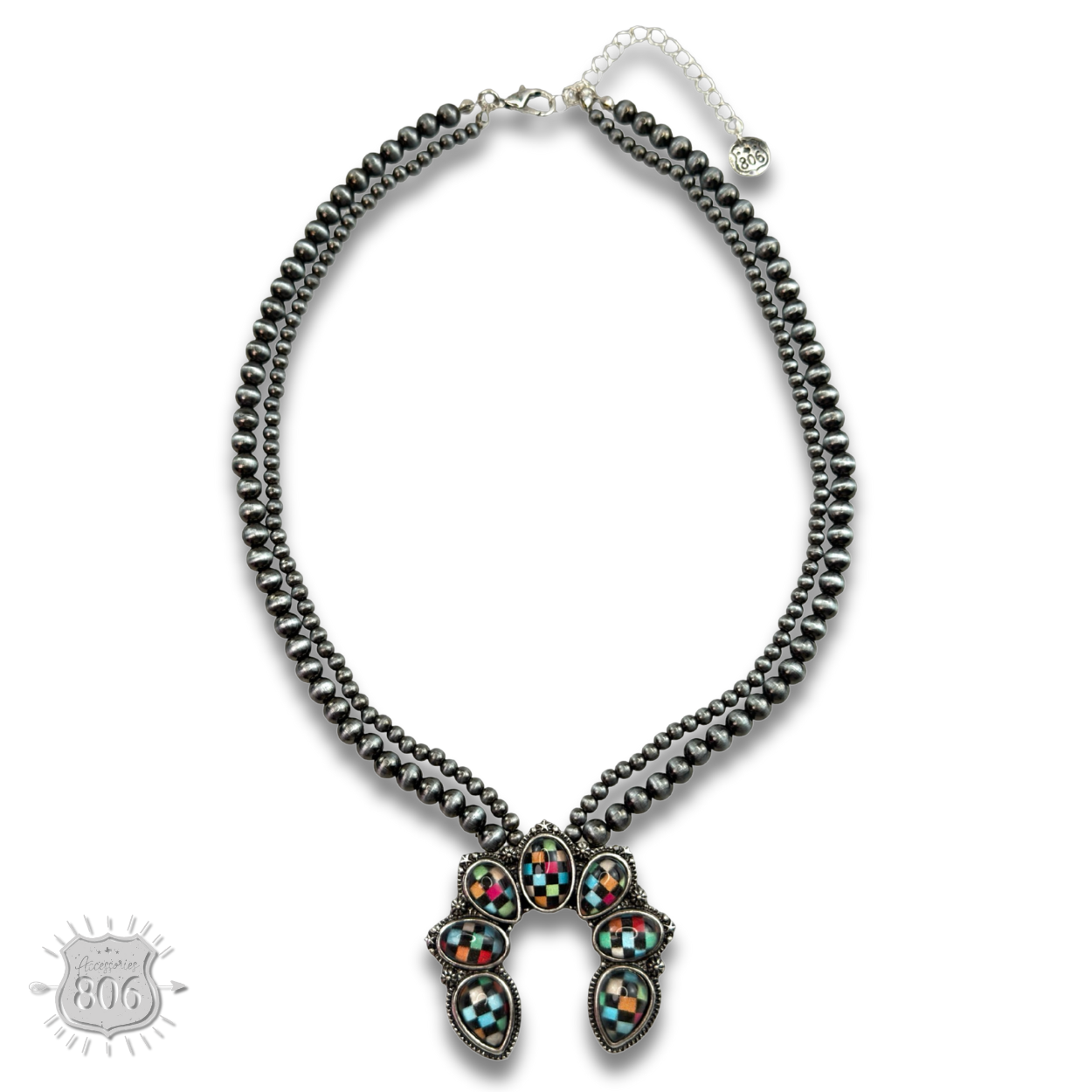 Checkerboard naja style necklace