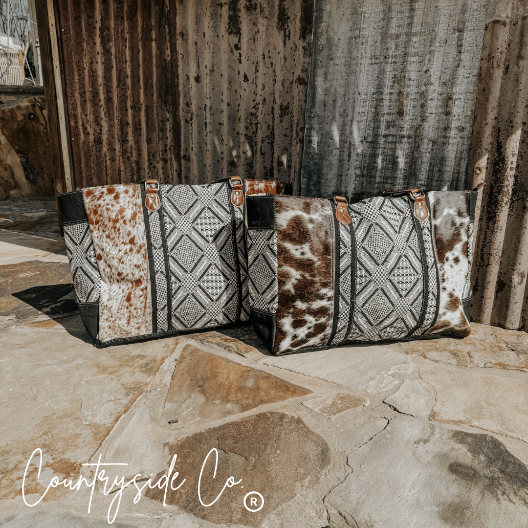 Charlene Cowhide Weekender Bag