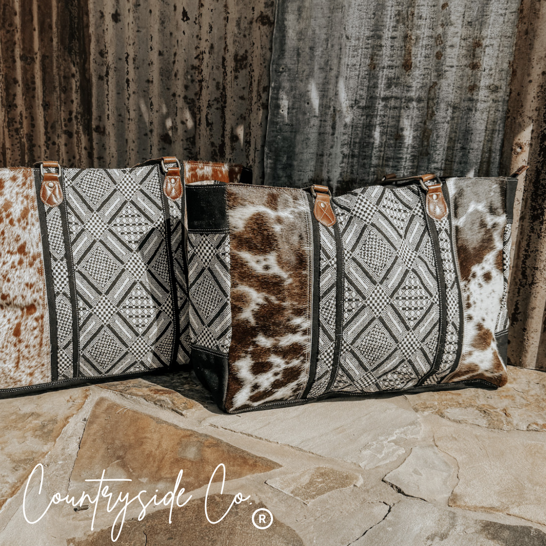 Charlene Cowhide Weekender Bag