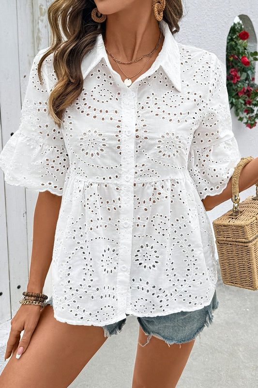 Ruffle Trim Blouse