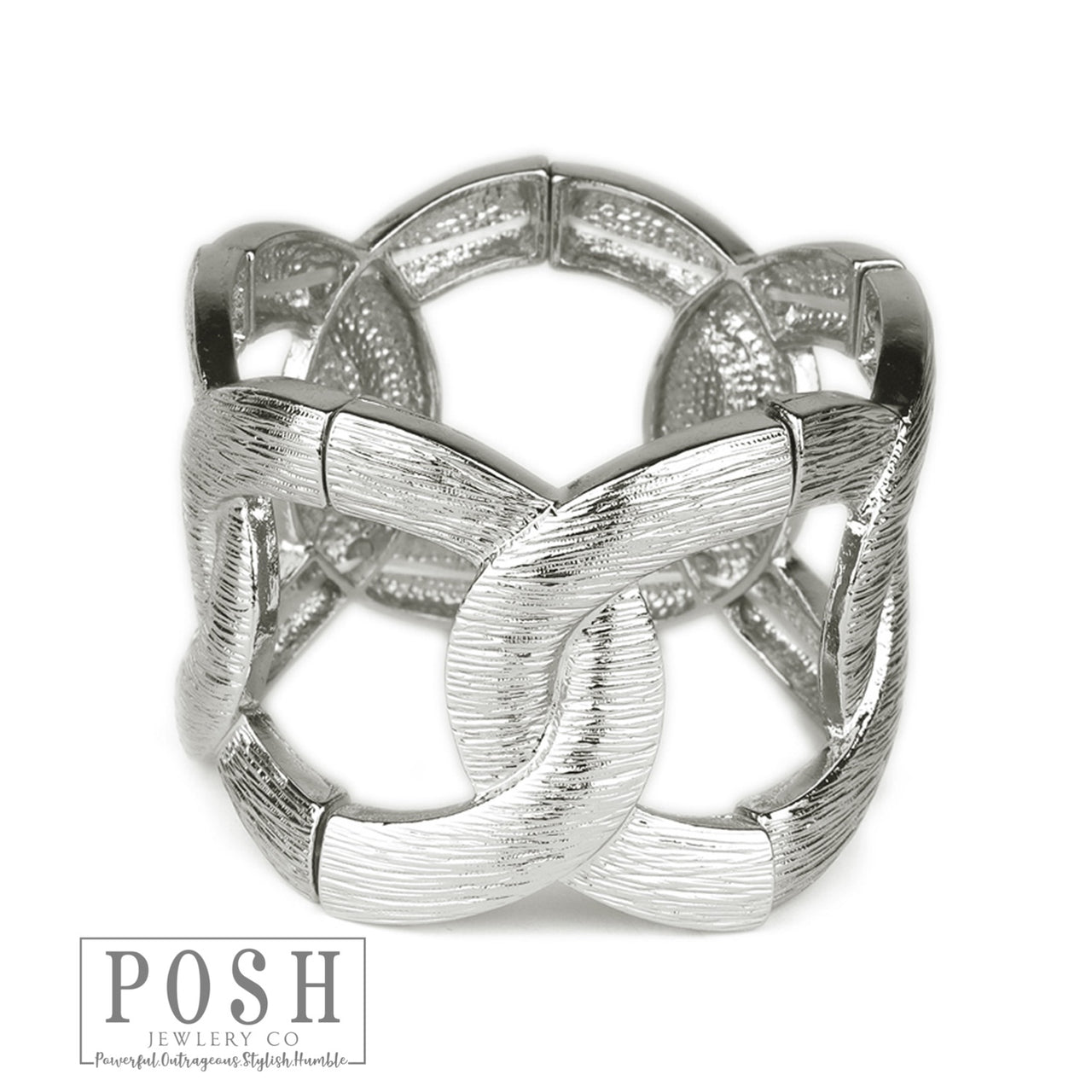 Stretch textured bangle bracelet