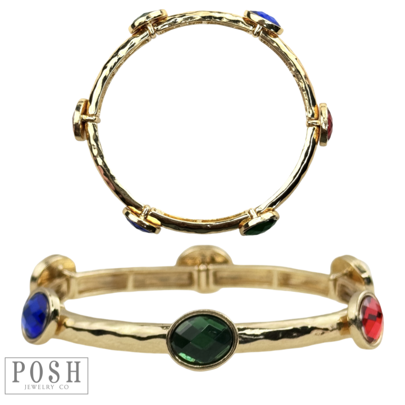 Faceted oval crystal bracelet
