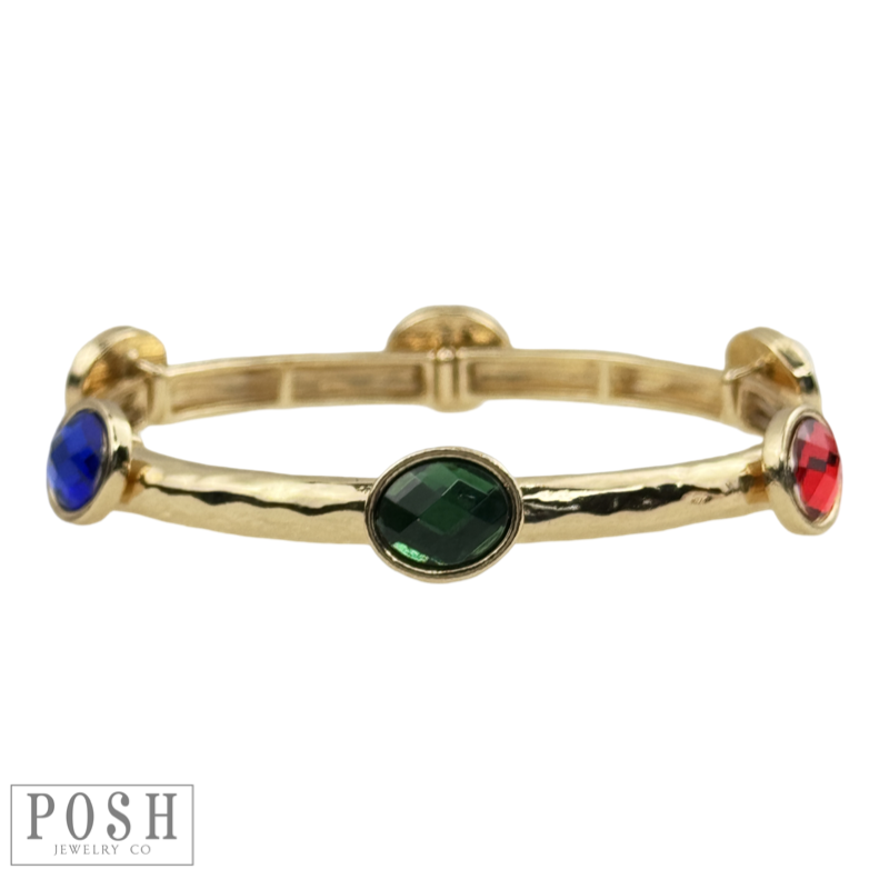 Faceted oval crystal bracelet