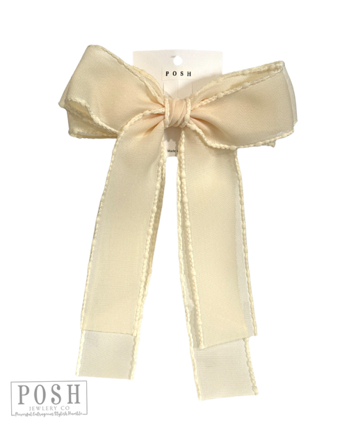 Textured ribbon hair bow