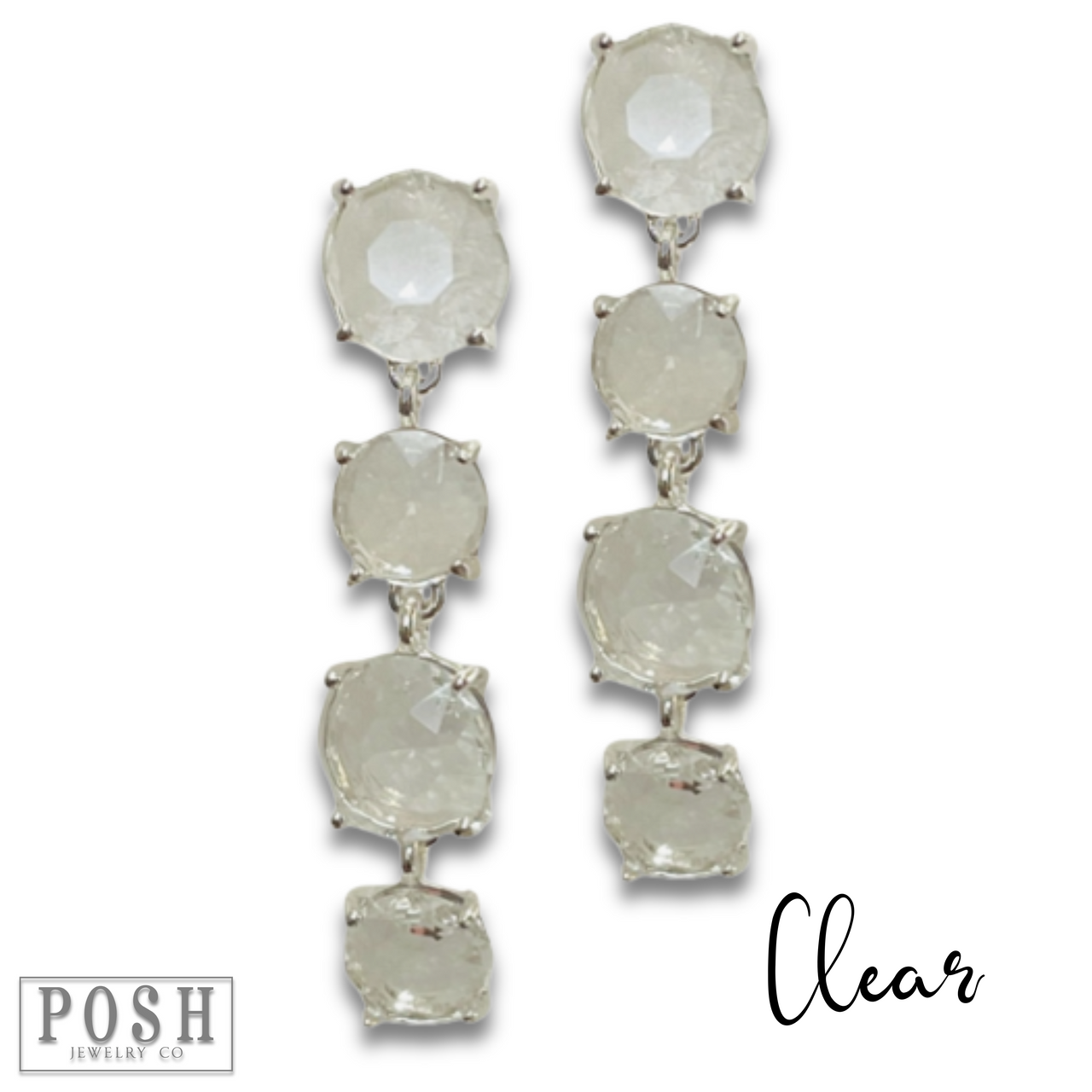 Round rhinestone drop earring