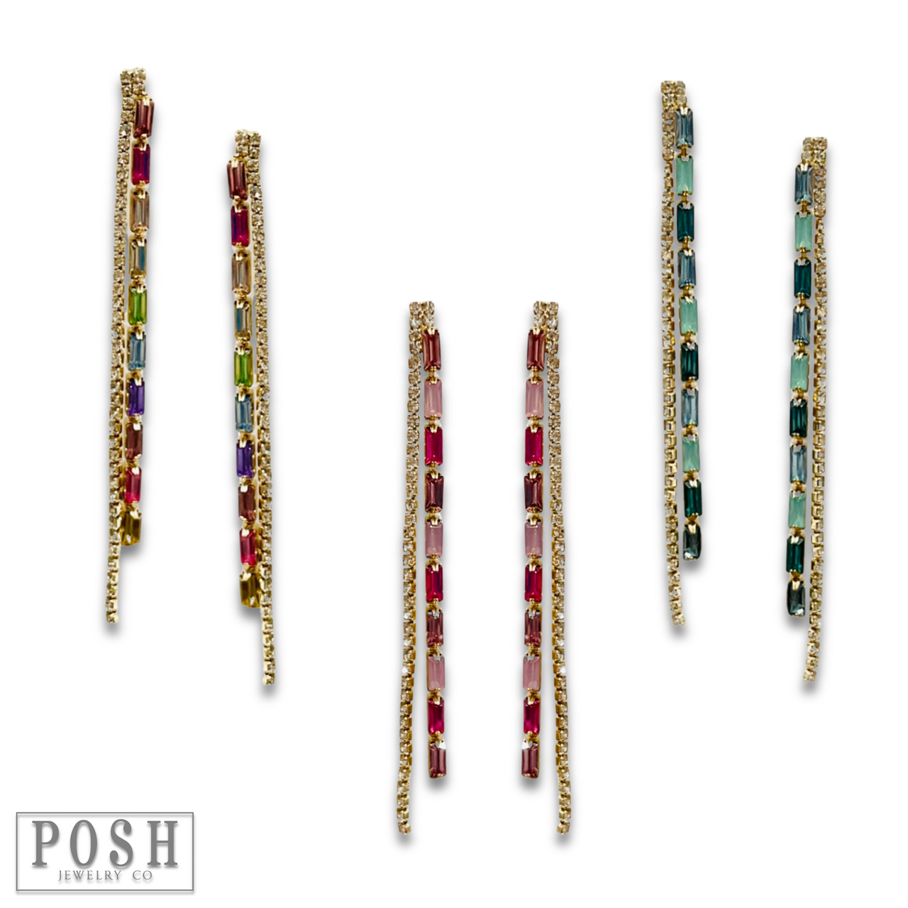 Rhinestone chain earring