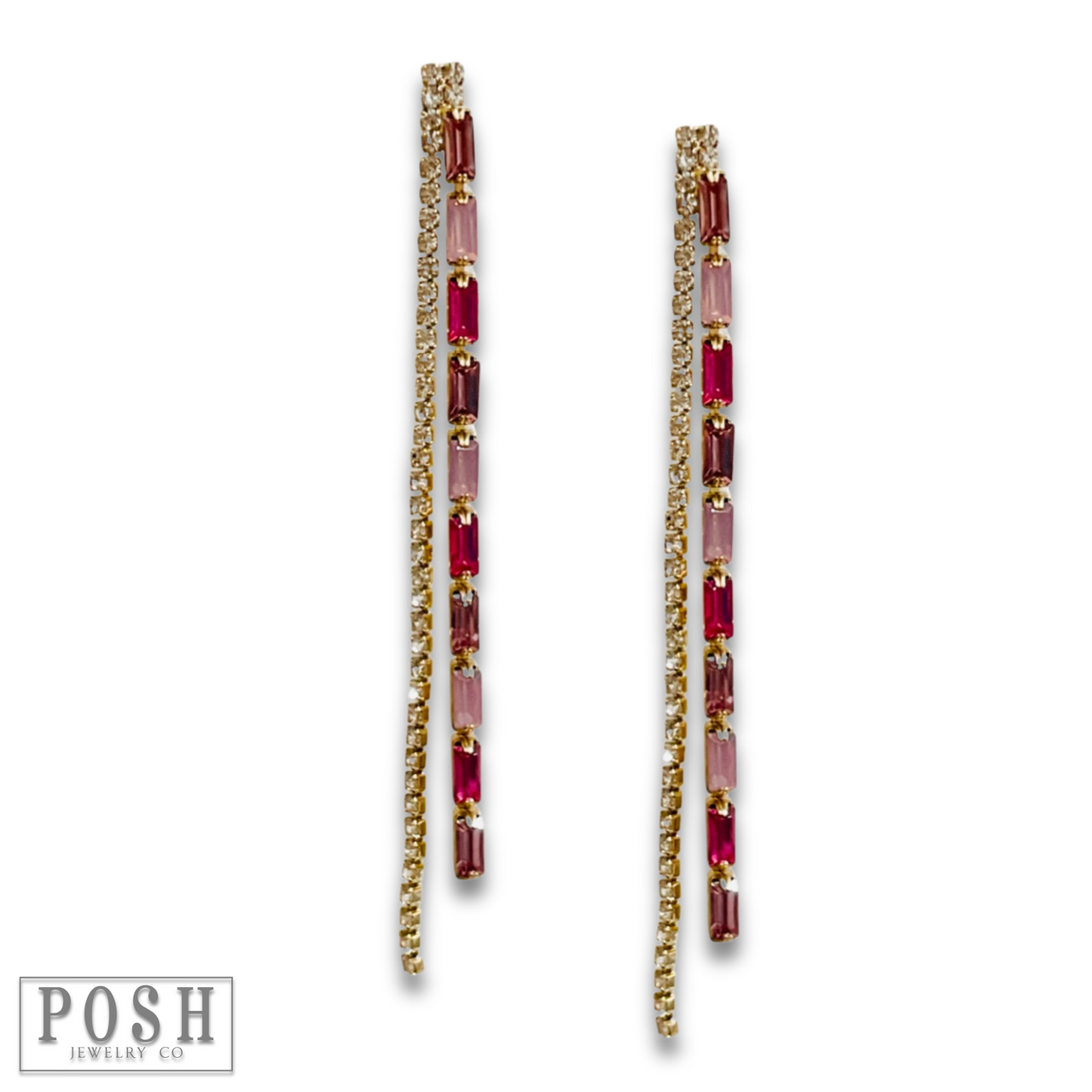 Rhinestone chain earring