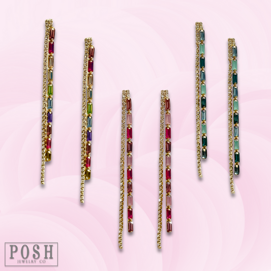 Rhinestone chain earring