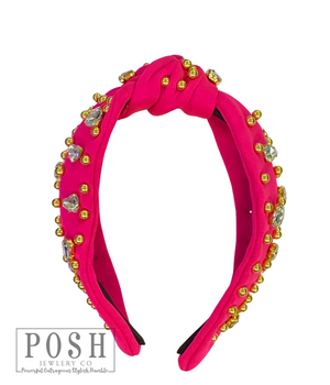 Rhinestone top knot headband