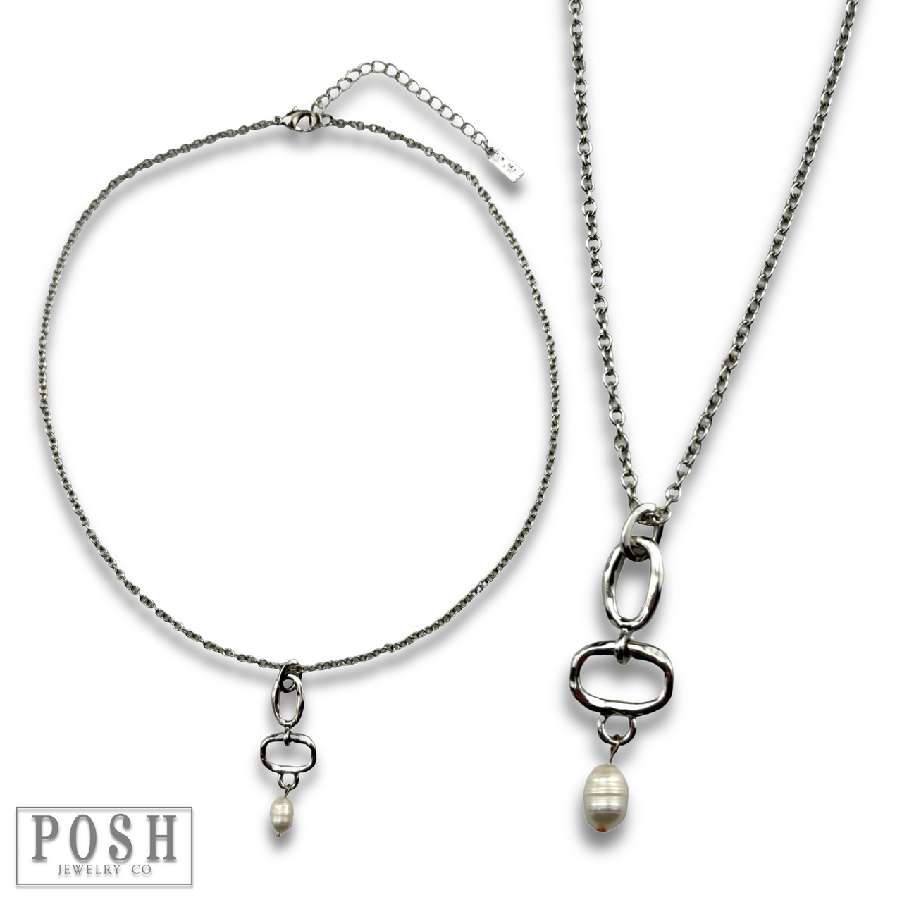 Chain necklace with pearl drop