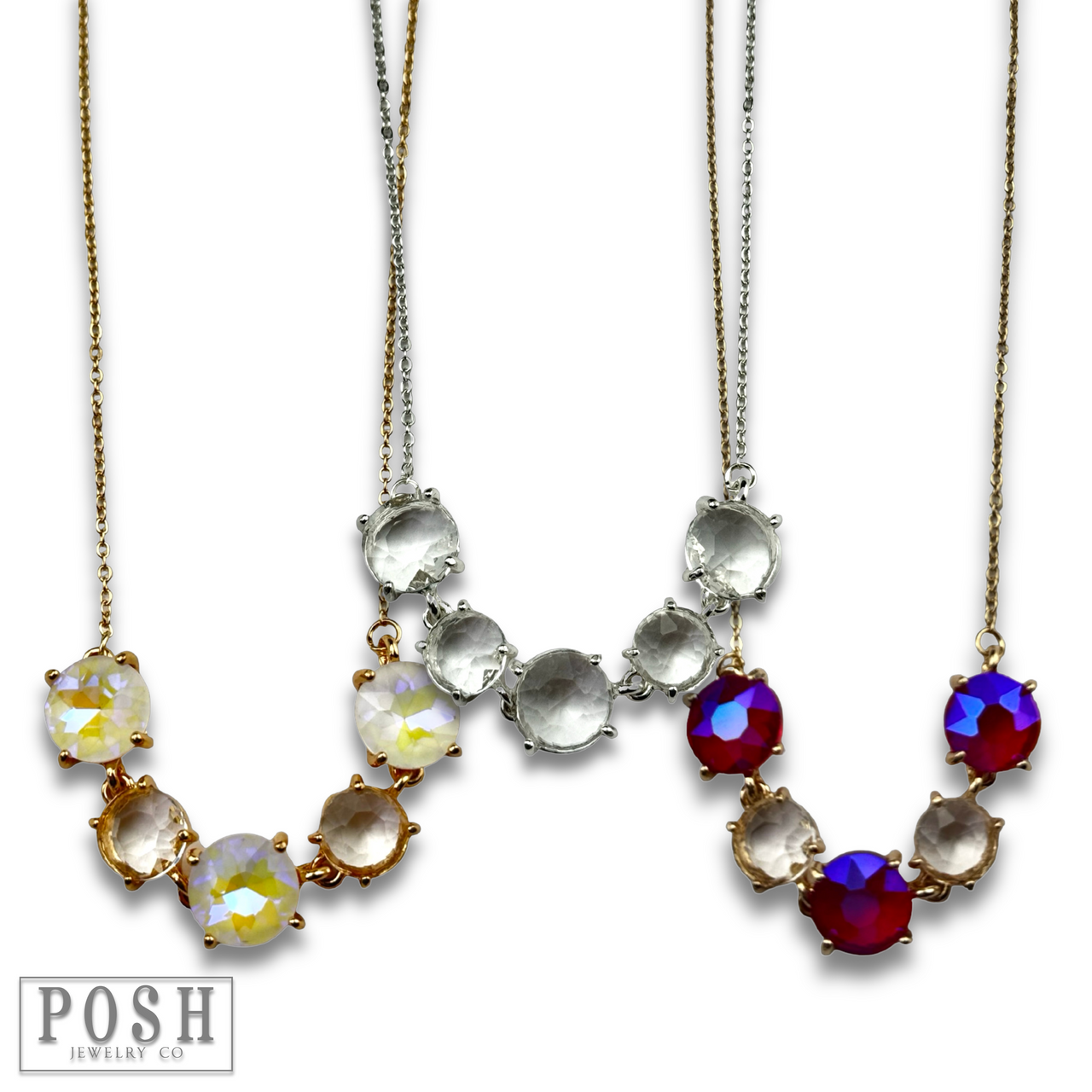 Chain necklace with round stones