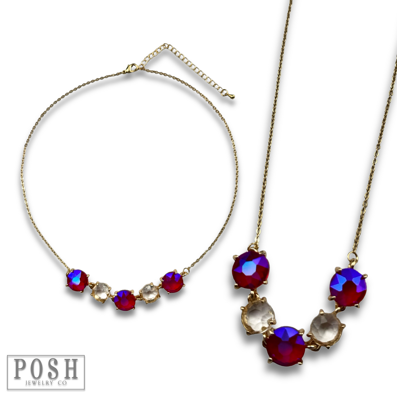 Chain necklace with round stones