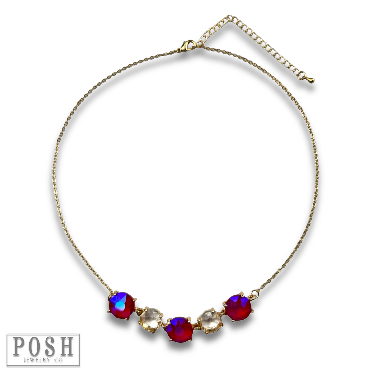 Chain necklace with round stones