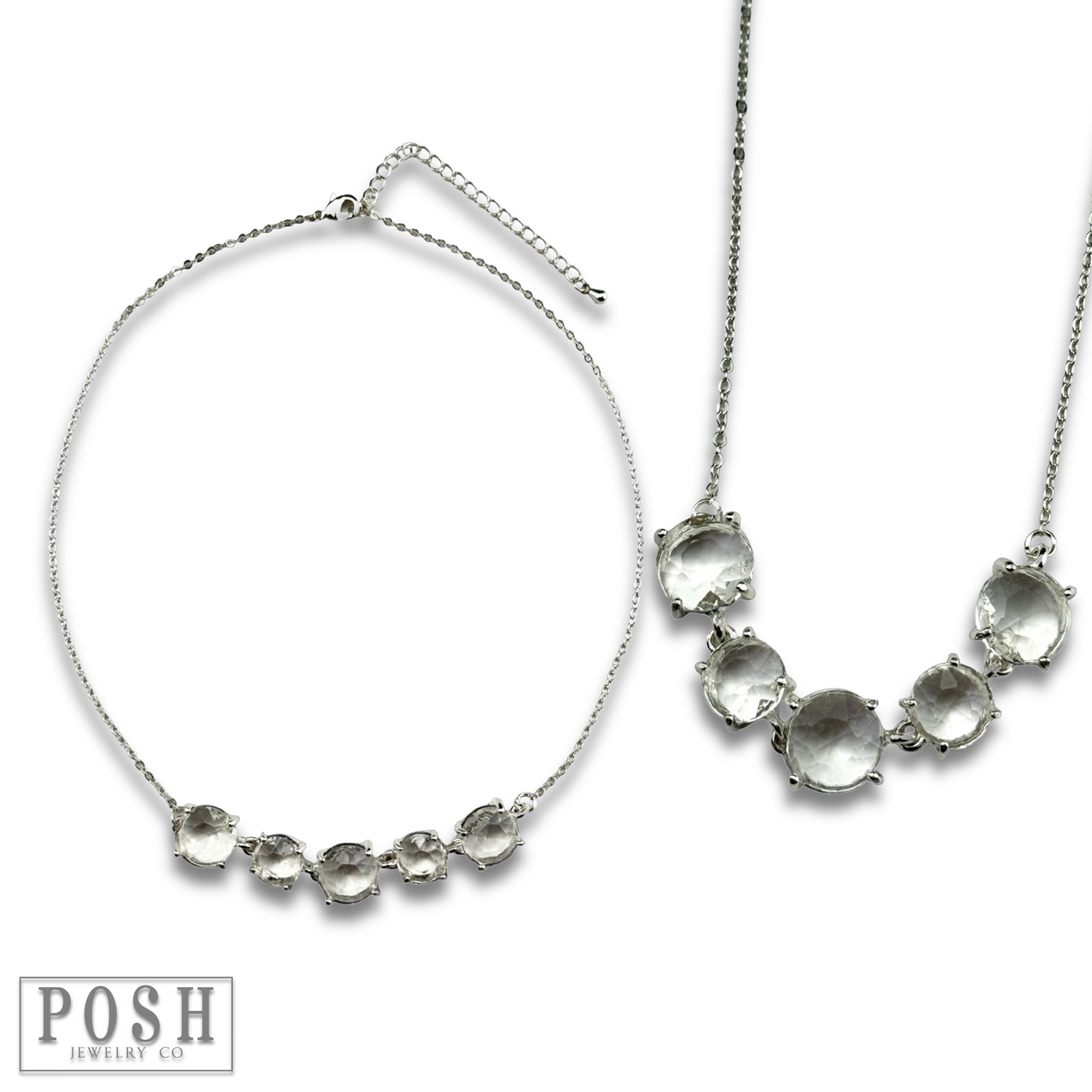 Chain necklace with round stones