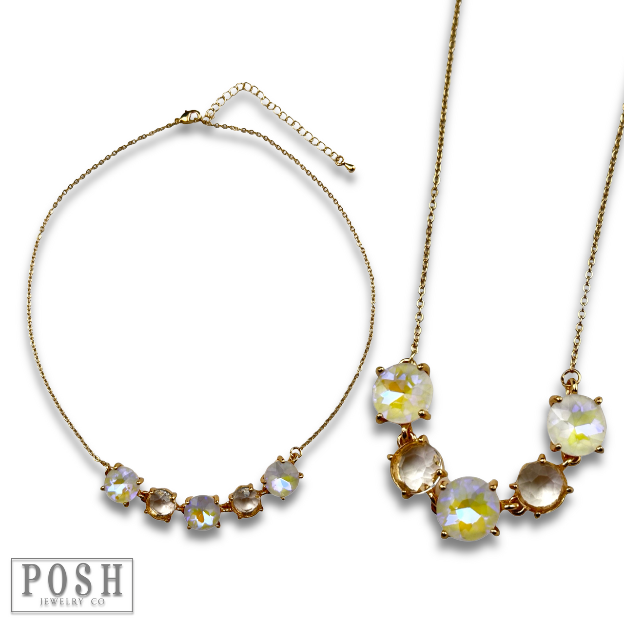 Chain necklace with round stones