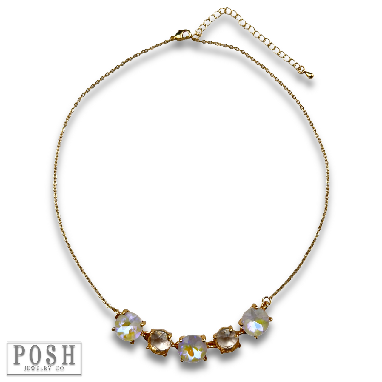 Chain necklace with round stones
