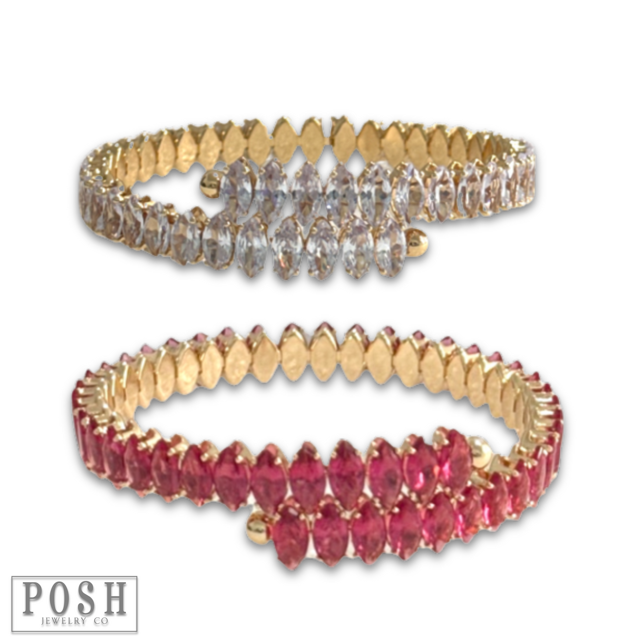 Rhinestone cuff bracelet