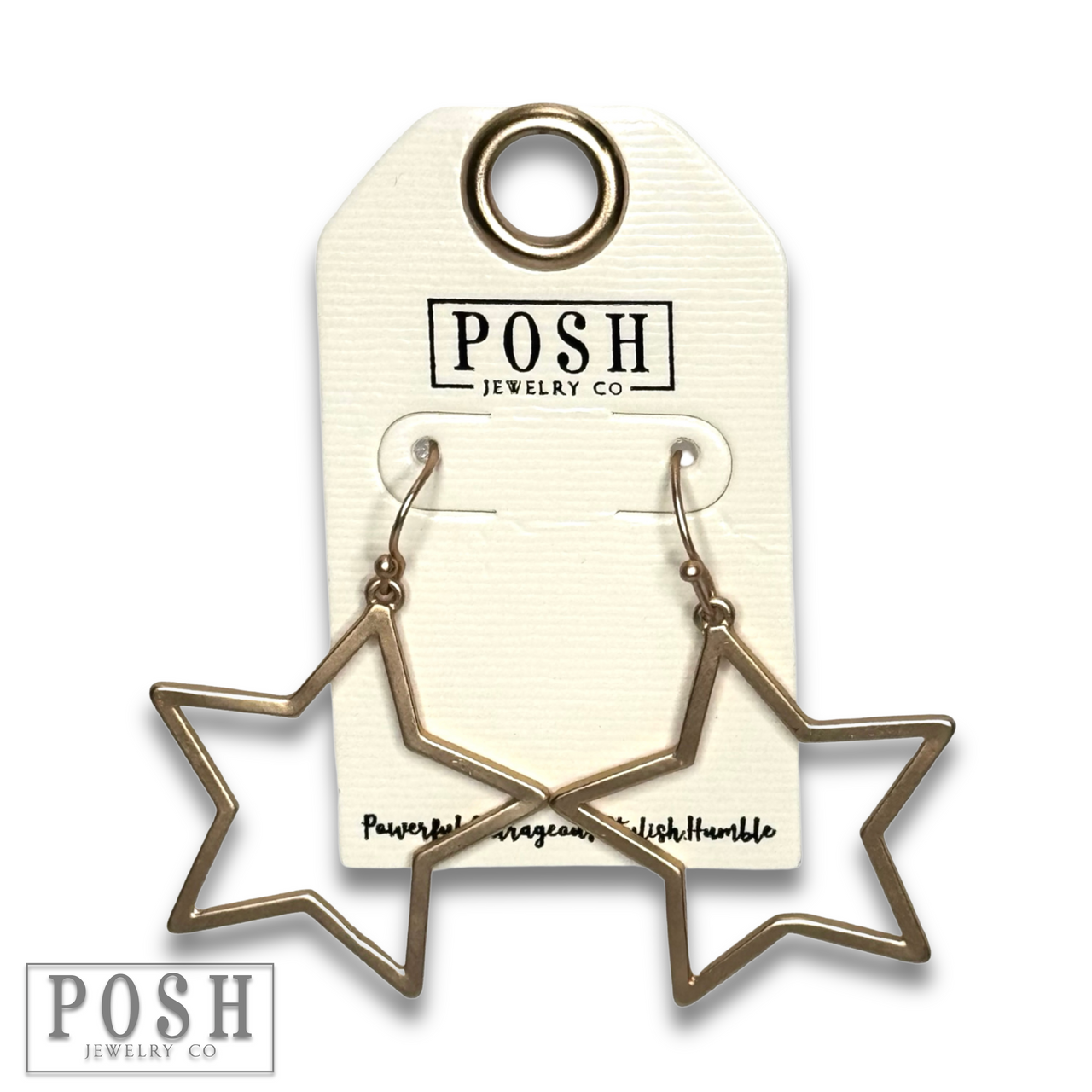 Matte finish open star earring