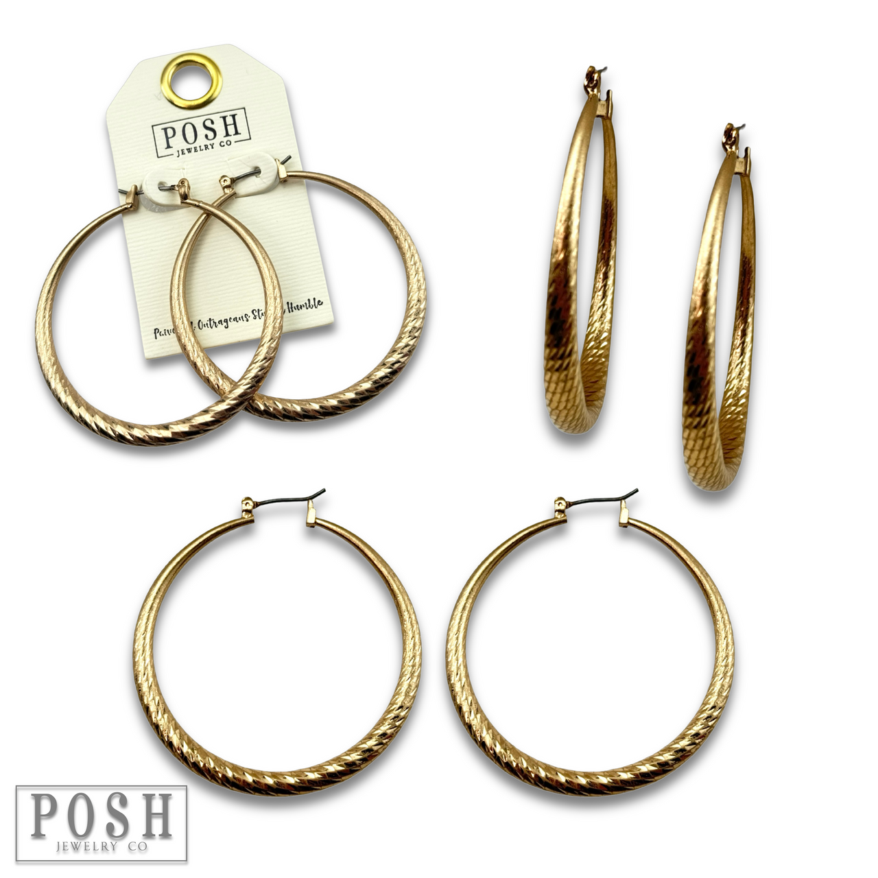 Textured metal hoop earring