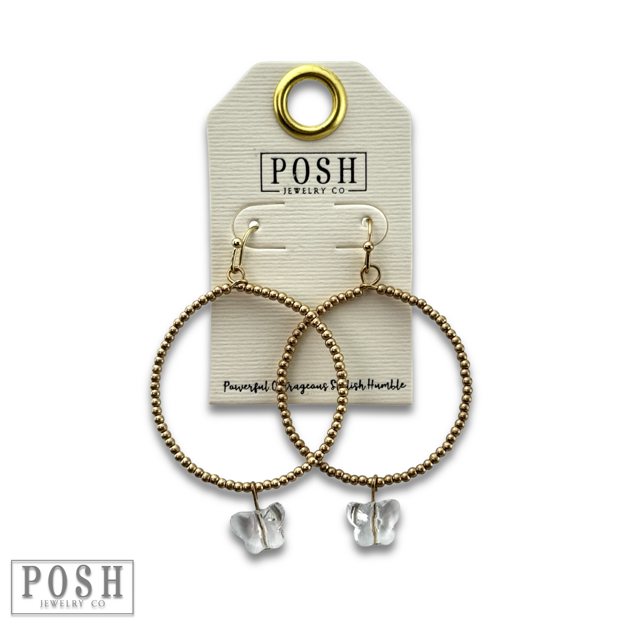 Butterfly drop charm earring