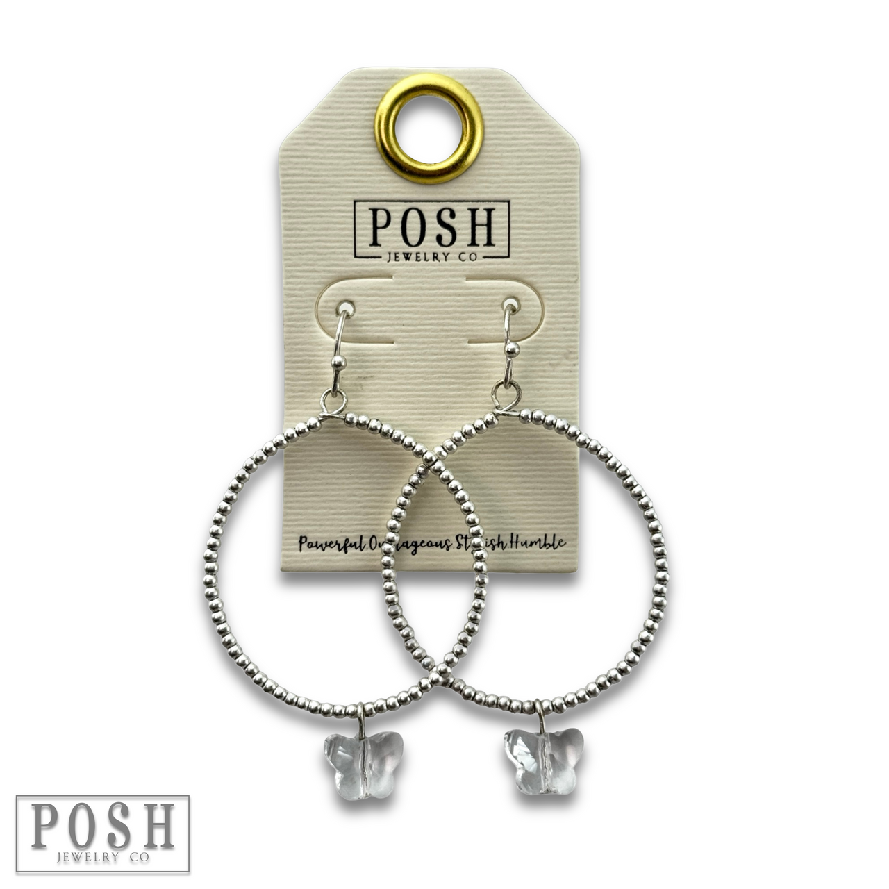 Butterfly drop charm earring