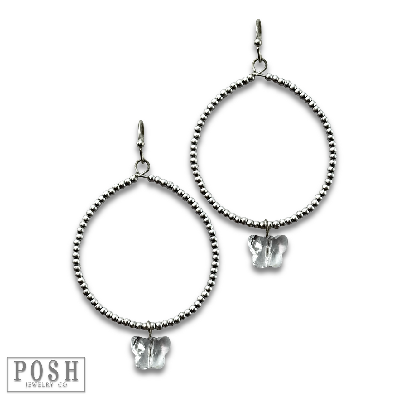 Butterfly drop charm earring