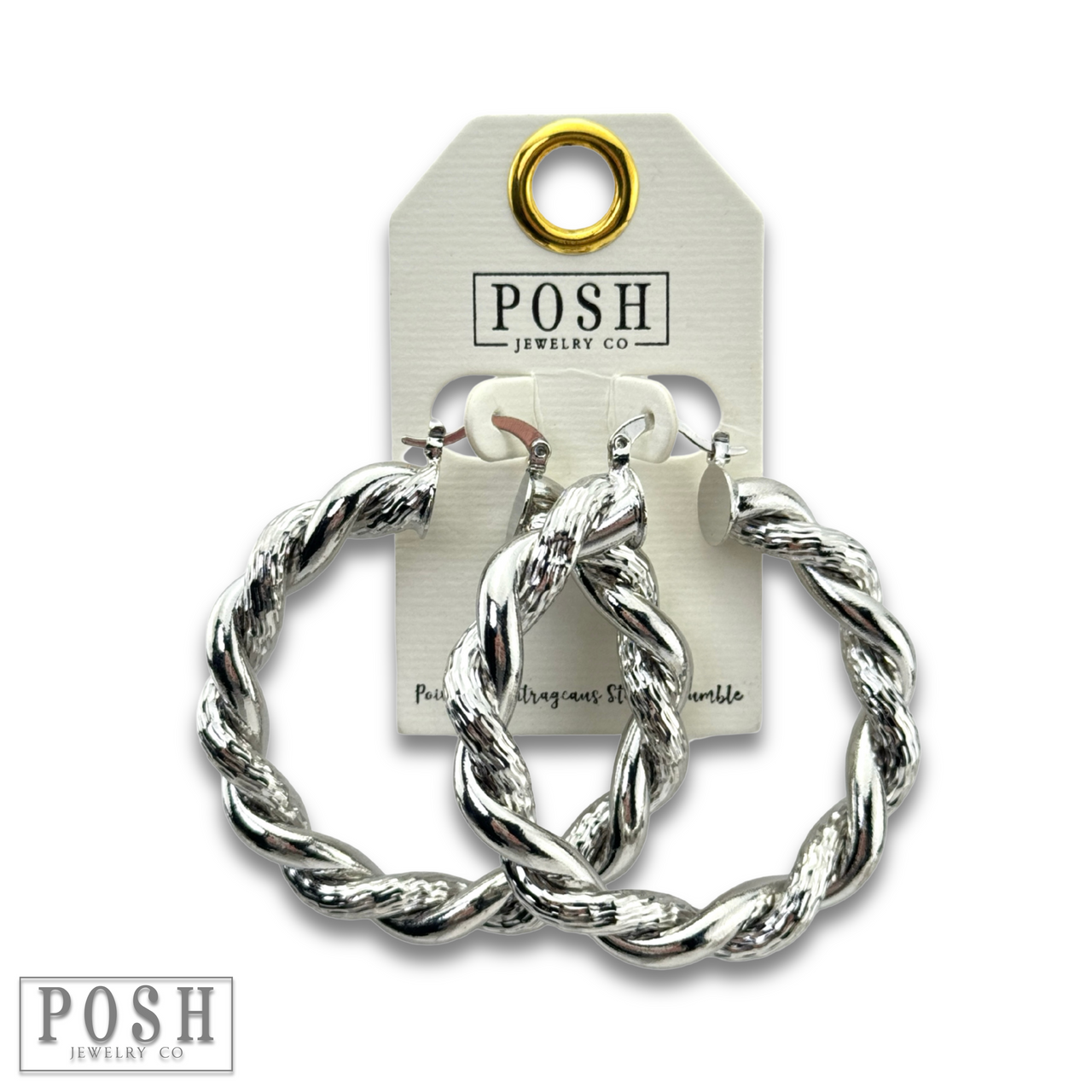 Twisted metal hoop earring
