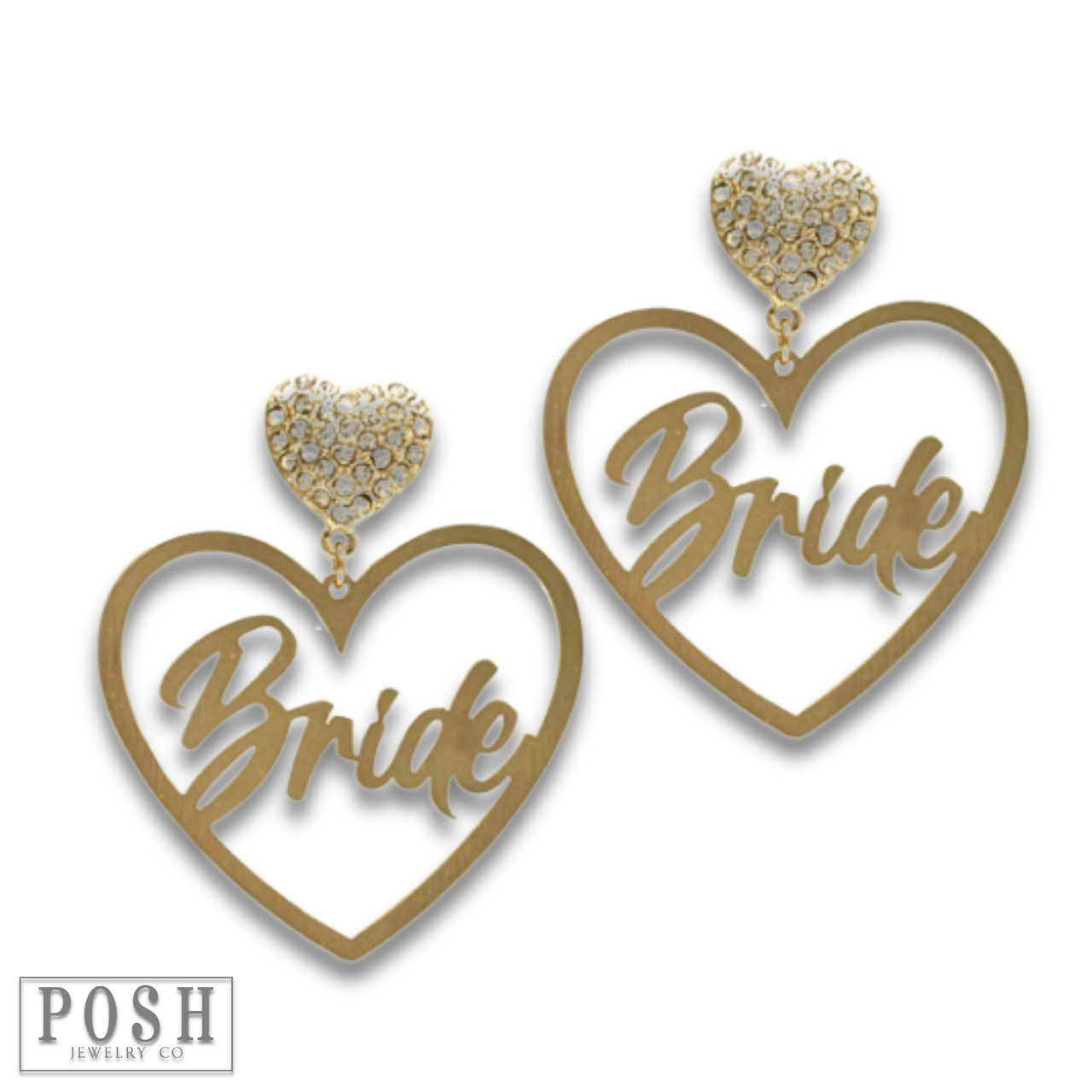 Bride heart earring