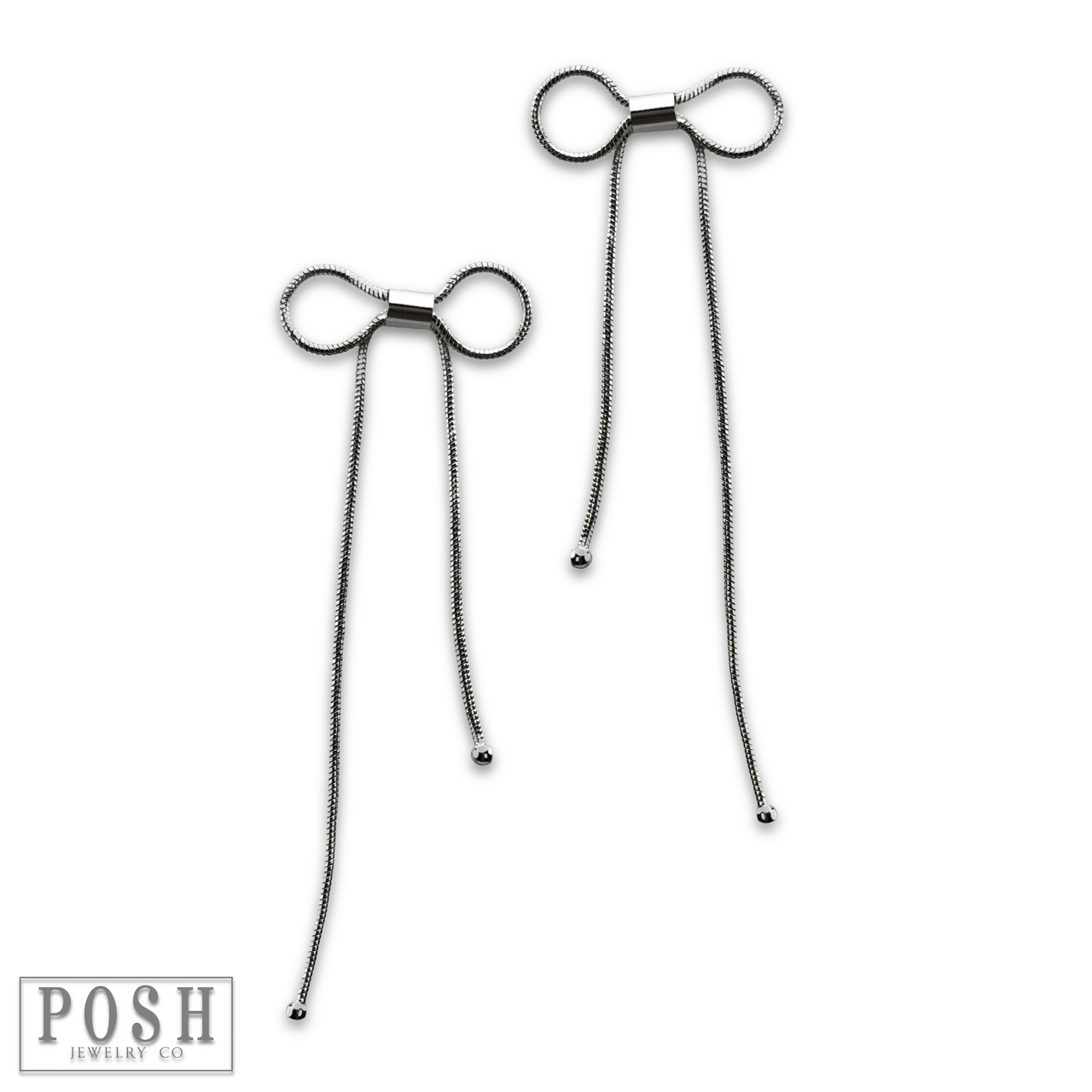 Snake chain bow earring