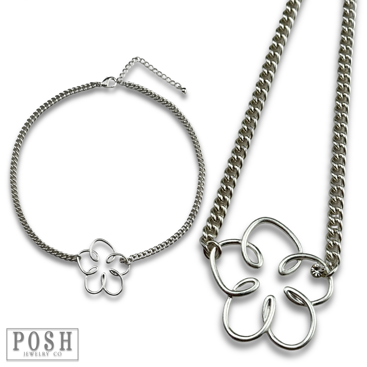 Wire flower necklace