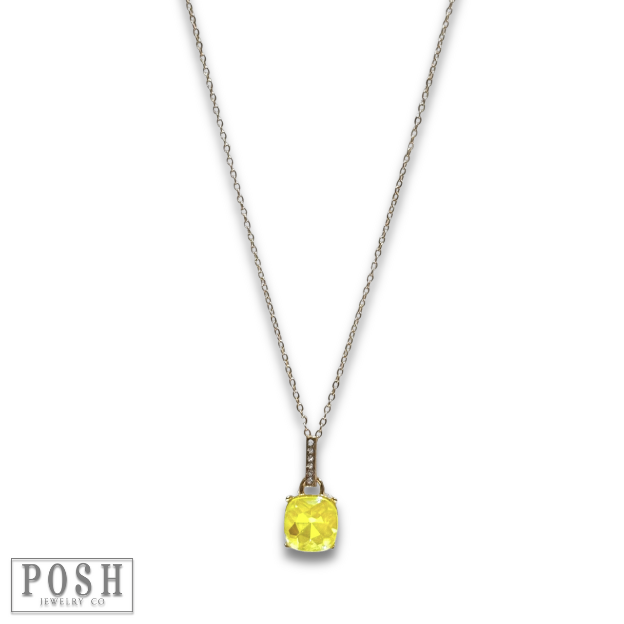 Large rhinestone solitaire necklace