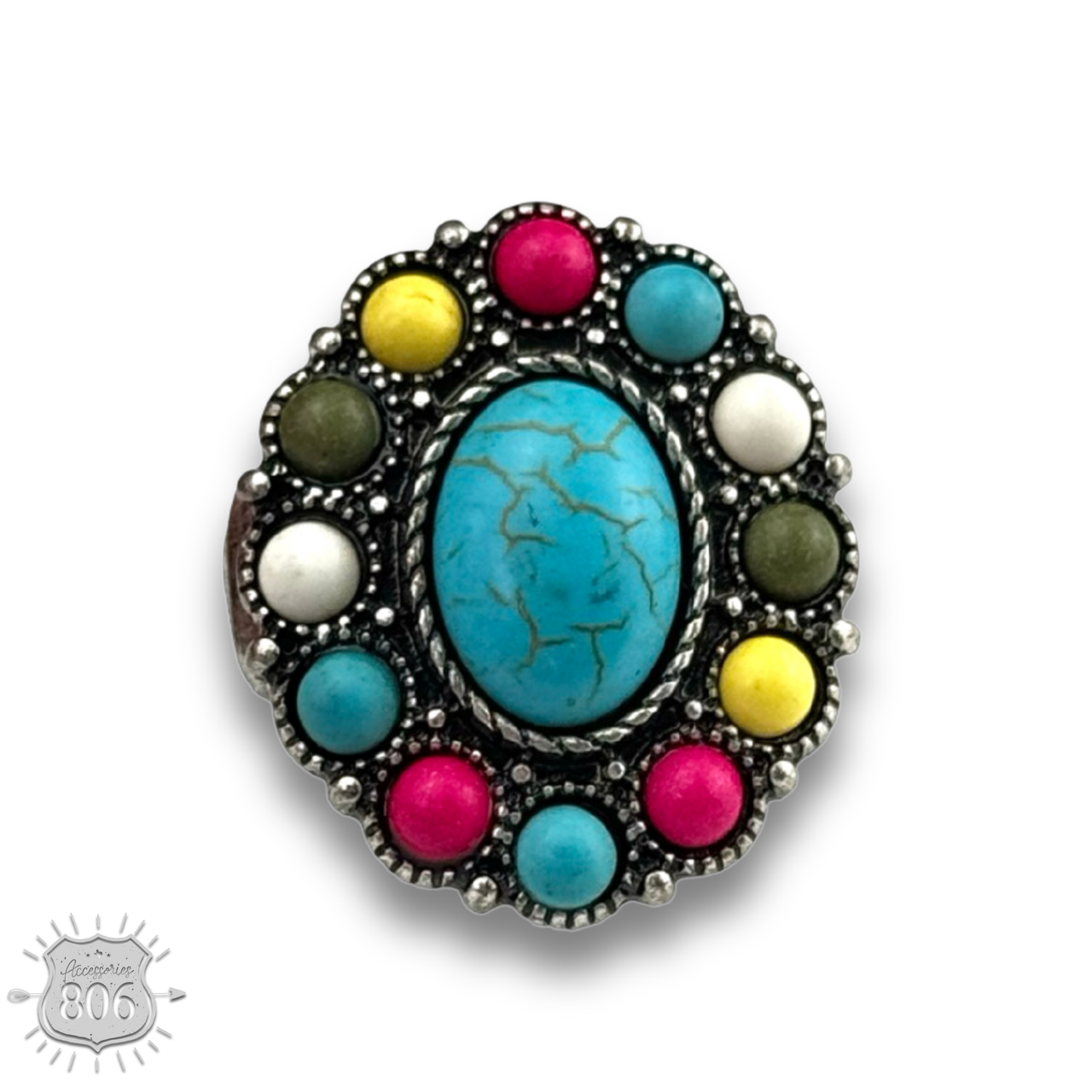 Oval stone stretch ring