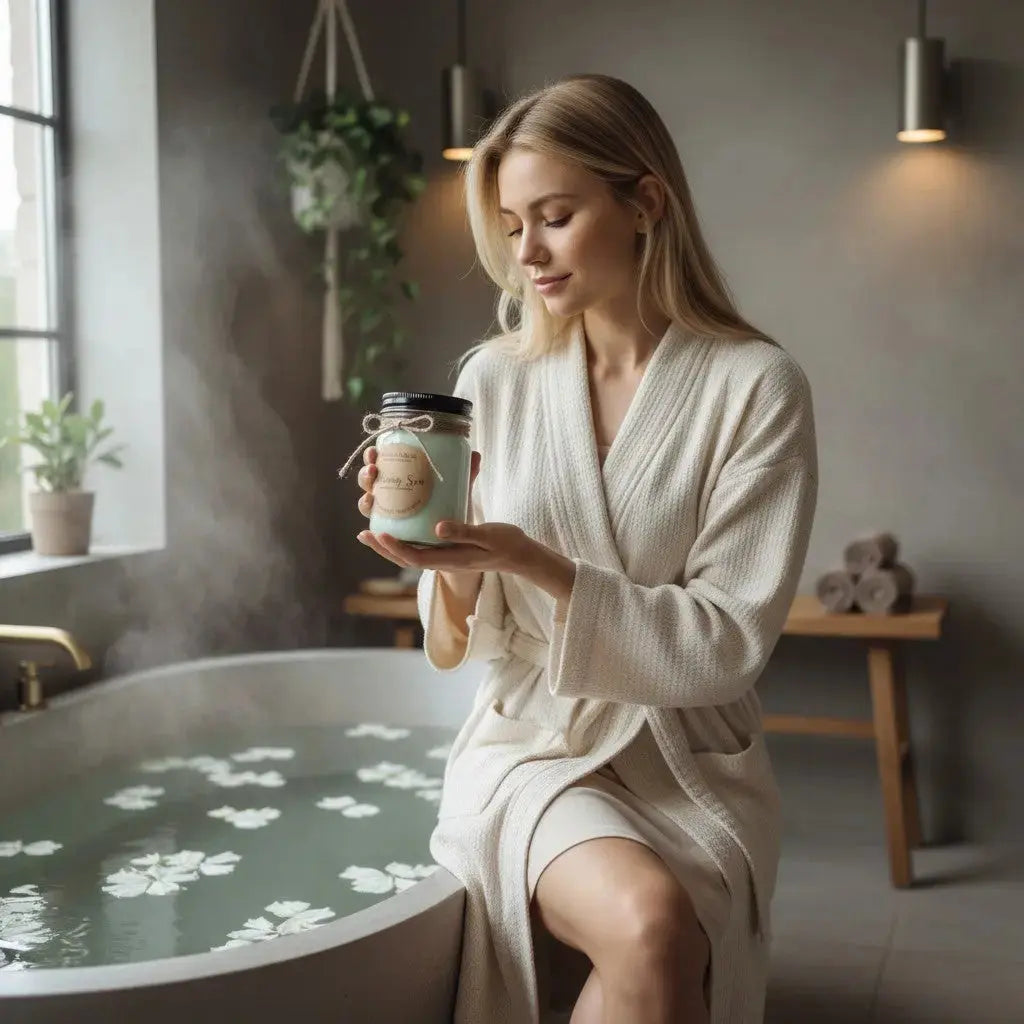 Relaxing Spa Eucalyptus and Mint Candle | Organic Soy Candle