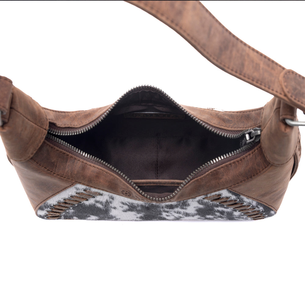 Myra Redrock Vale Embossed Leather Bag in Tobacco Cream