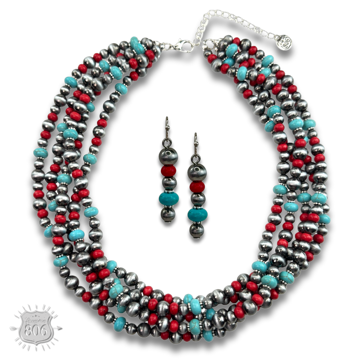 Five strand burnished pearl necklace set