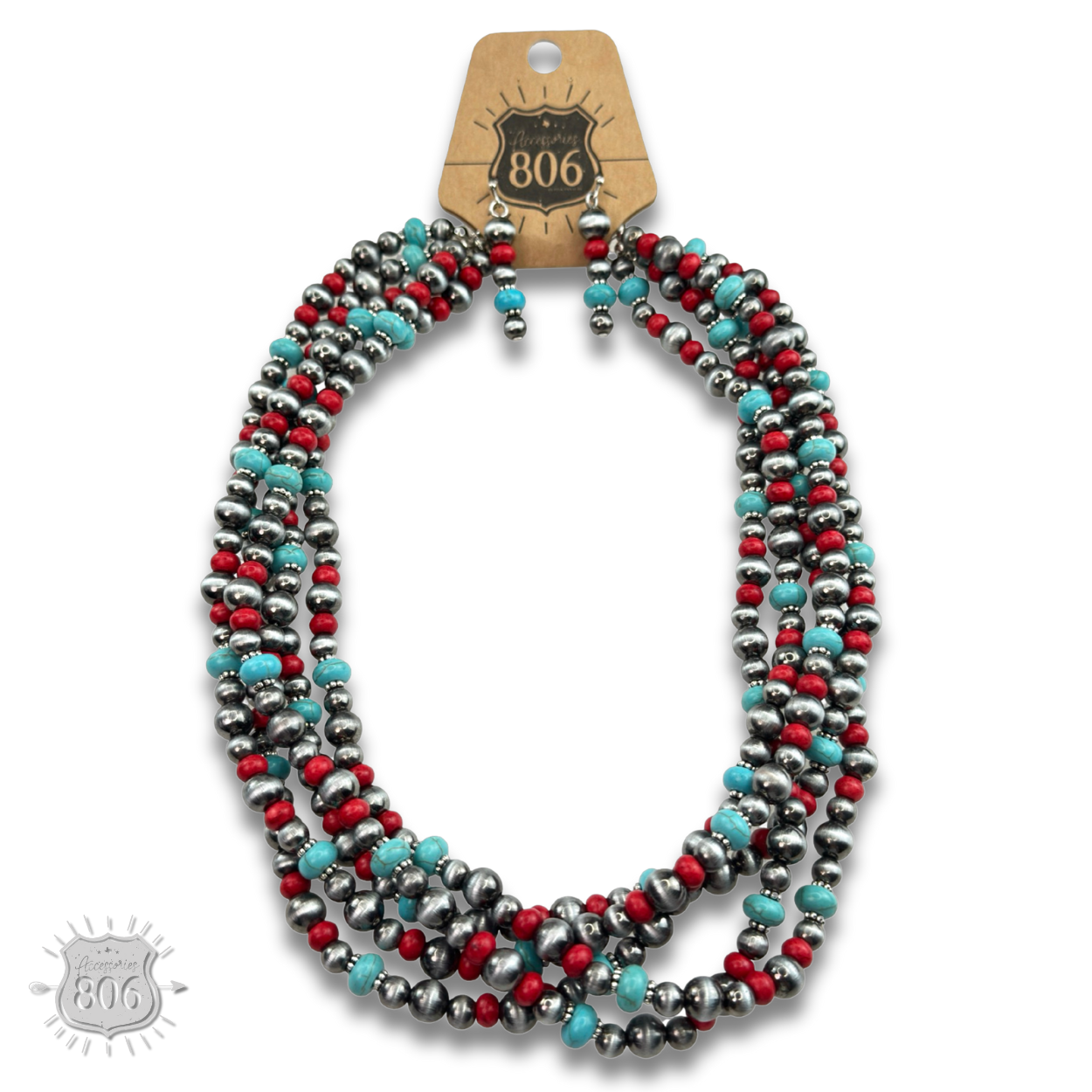 Five strand burnished pearl necklace set