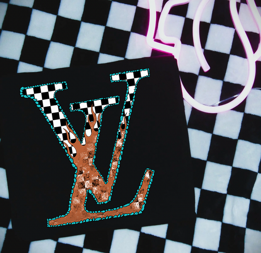 LV Checkered Graphic Tee