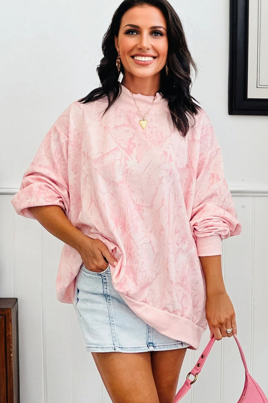 Camo Mock Neck Baggy Sweatshirt