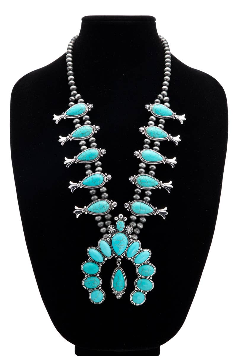 Squash Blossom Necklace: Turquoise(SBTQ) / OS