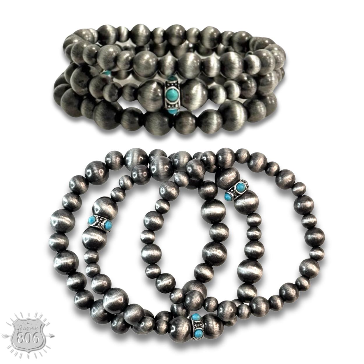 Western burnished bead bracelet set