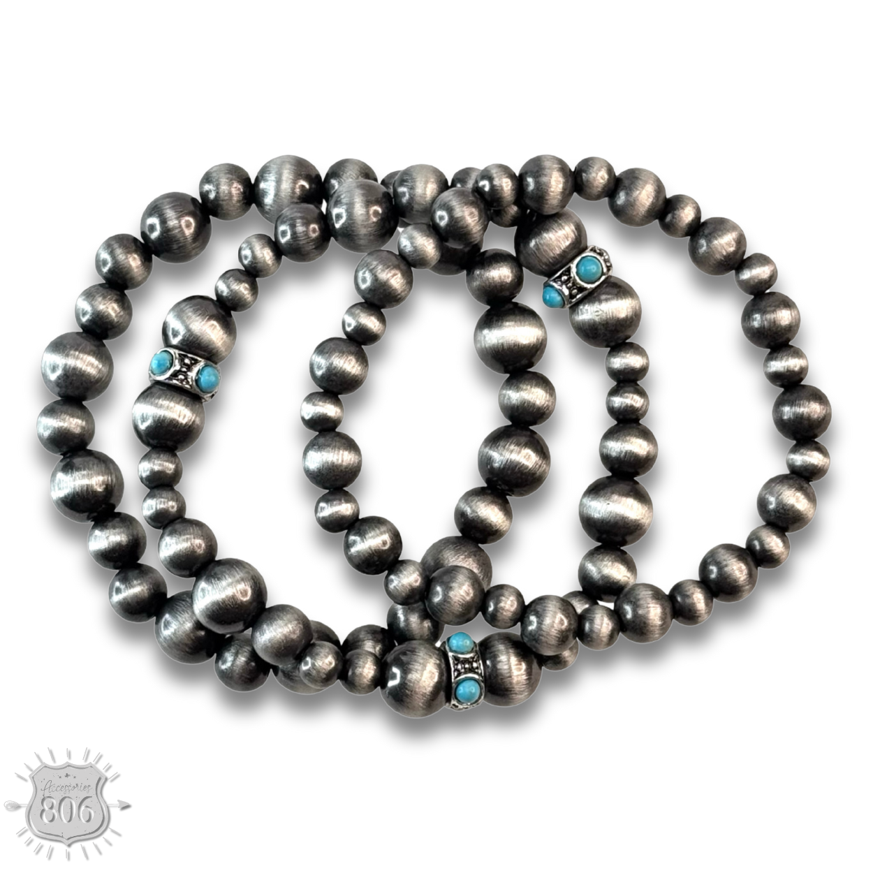 Western burnished bead bracelet set