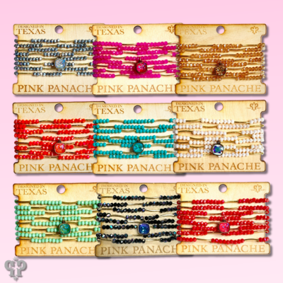Crystal and tube bead bracelet set, Austrian crystal