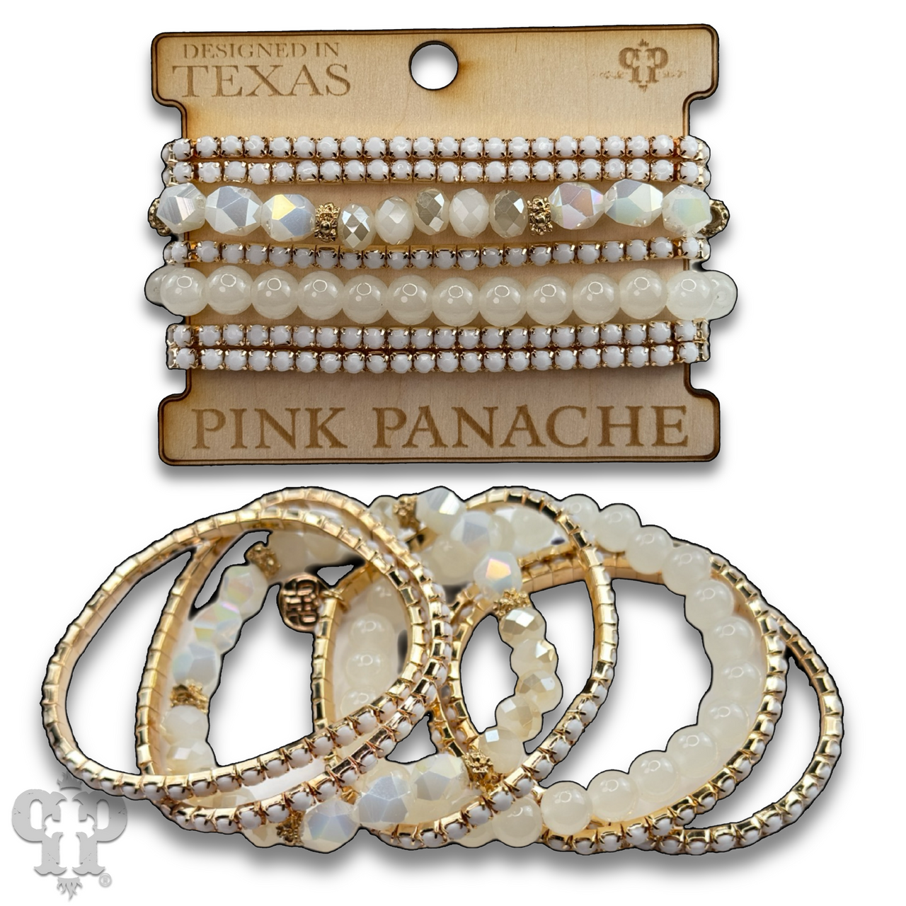 Mixed rhinestone and bead bracelet set