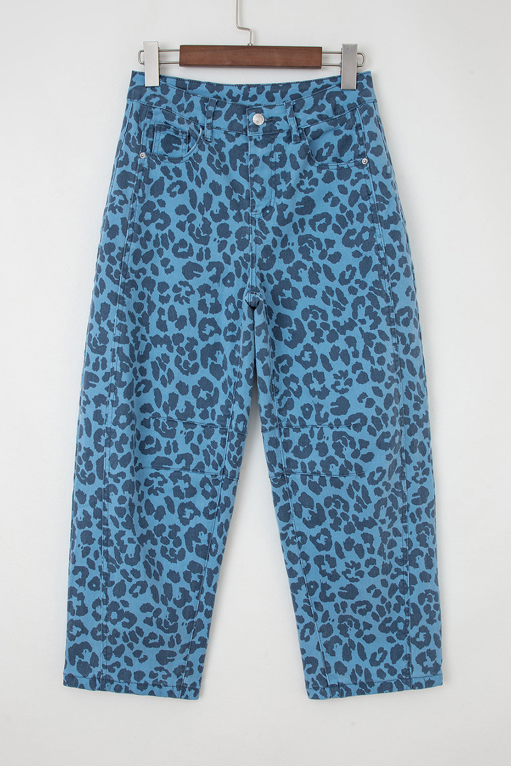 Leopard High Waist Straight Jeans