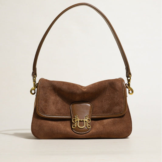 Elegant Autumn Soft Suede Underarm Bag - Stylish Crossbody Shoulder Bag with Large Capacity for Versatile Women